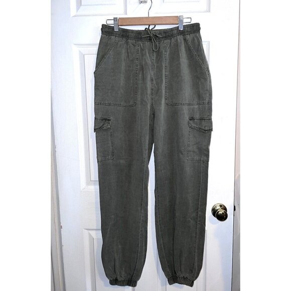 NWT 7 FOR ALL MANKIND Jogger Pants Womens Green Light Wash Drawstring Sz M - Picture 3 of 13